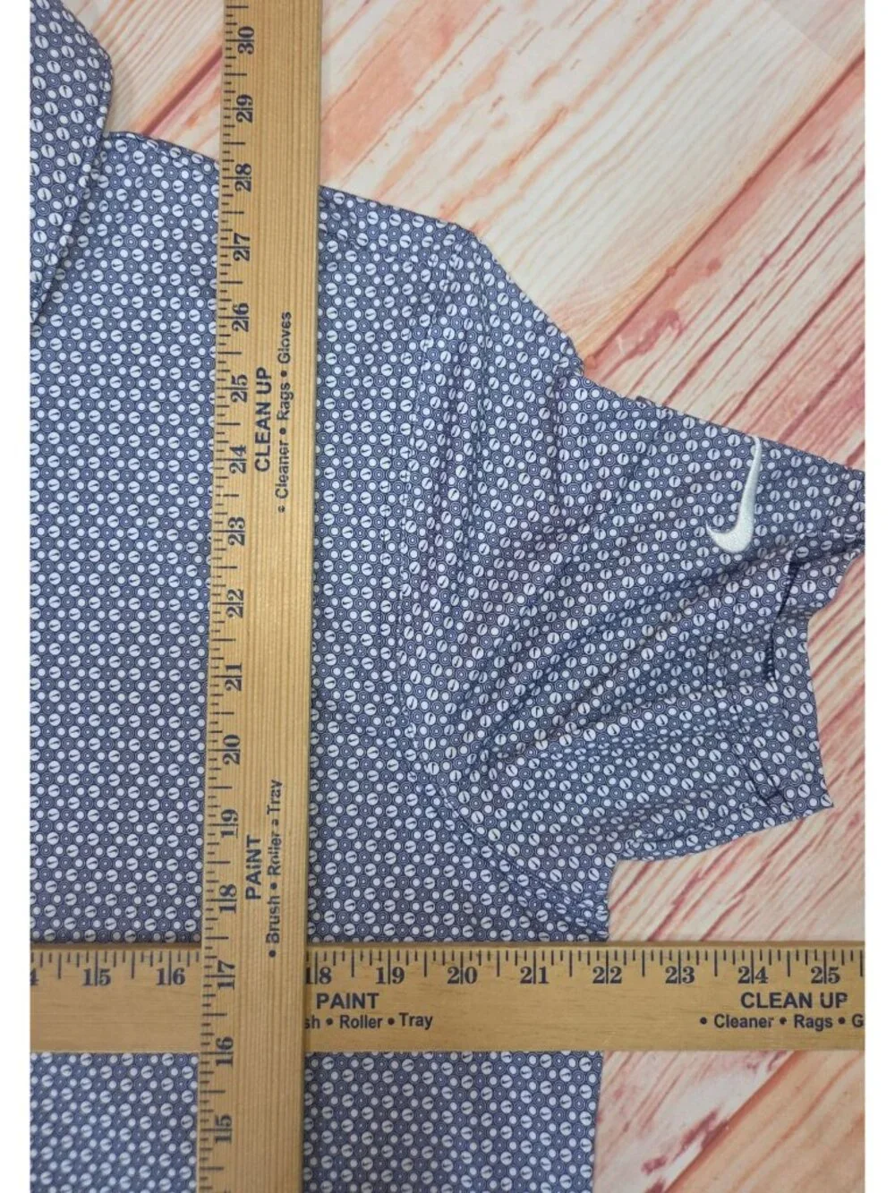 Nike Mens Dri-Fit Golf Polo Shirt Blue Patterned Medium